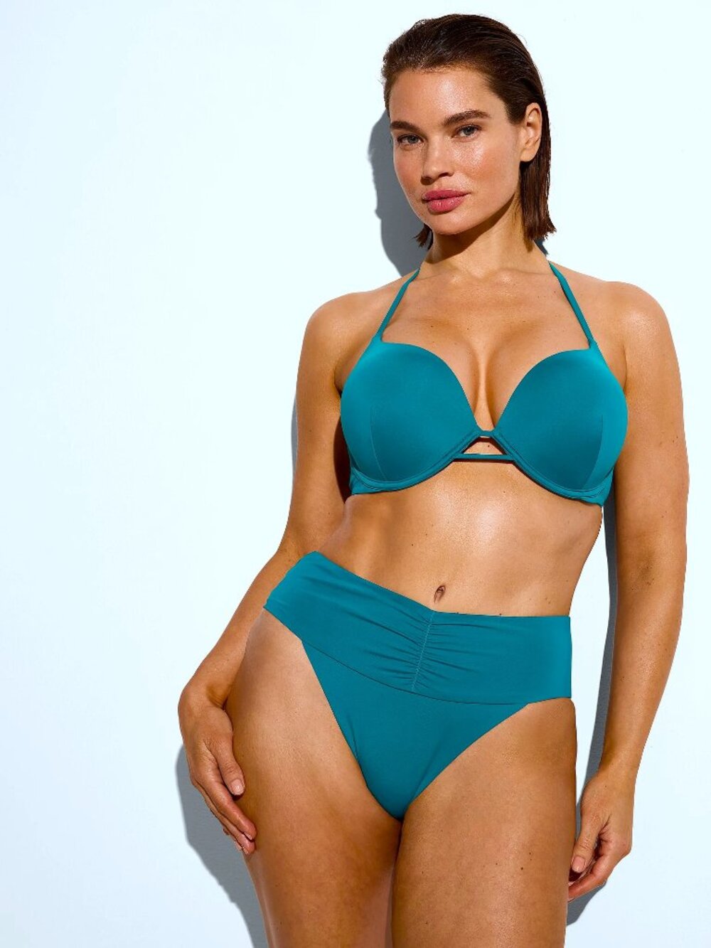 38DD  XL VICTORIA SECRET Swim Bombshell Push Up Top Bikini Set +2 Cup High Waist